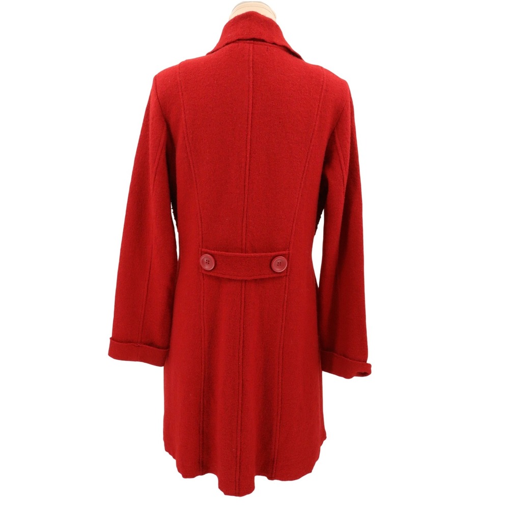 Clothes by Revue Red Wool Jacket Coat Lightweight Size L Button Front Artisan - Picture 6 of 11